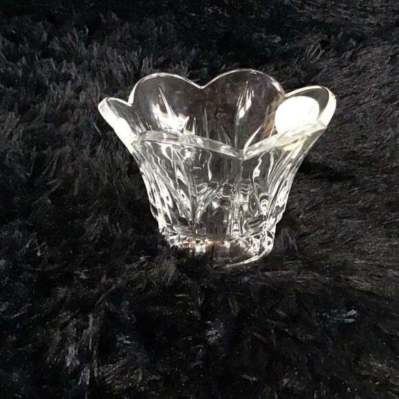 3 Lead Crystal 24% Votive Candle Holder Flower Petal Shaped Made in the USA - Picture 6 of 9